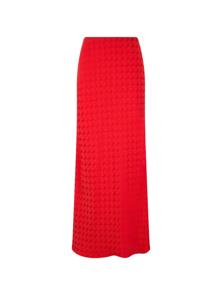  Roberto Cavalli Monogram-pattern Maxi Skirt - Red 