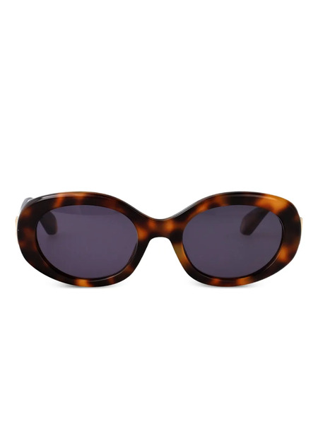  Roberto Cavalli Oval-frame Logo Sunglasses - Brown 