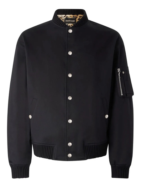  Roberto Cavalli Padded Bomber Jacket - Black 