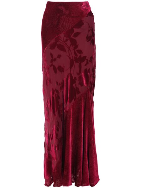  Roberto Cavalli Panelled Maxi Skirt - Red 