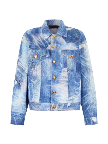  Roberto Cavalli Patchwork-effect Denim Jacket - Blue 
