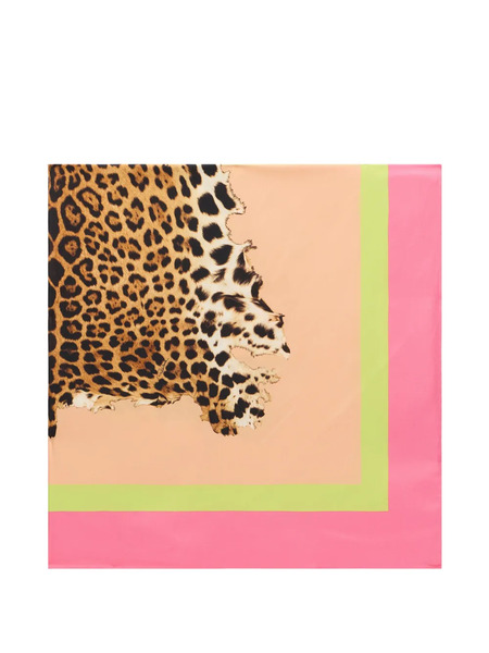  Roberto Cavalli Pop Print Silk Scarf - Orange 