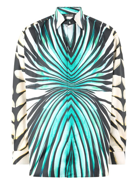  Roberto Cavalli Printed Button-up Shirt - Black 