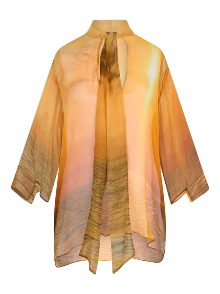 Roberto Cavalli Printed Silk Blouse - Orange 