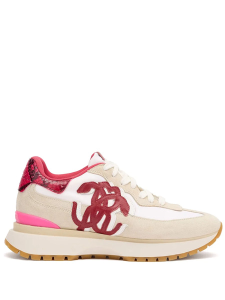  Roberto Cavalli Python-print Panel Sneakers - Neutrals 