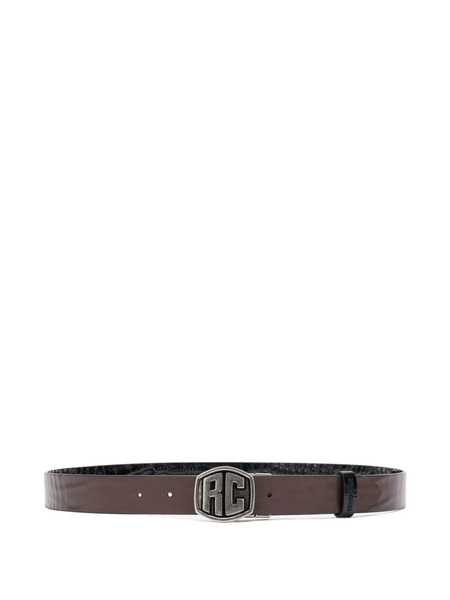  Roberto Cavalli Reversible Crocodile-effect Belt - Black 