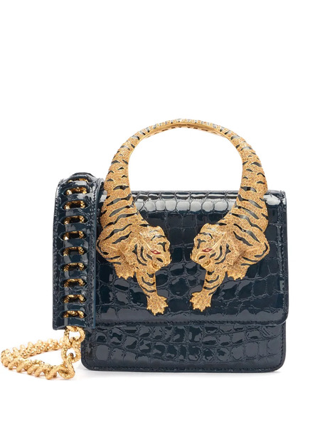  Roberto Cavalli Roar Crocodile-print Mini Bag - Blue 