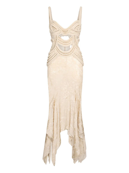  Roberto Cavalli Rope-embellished Dress - Neutrals 