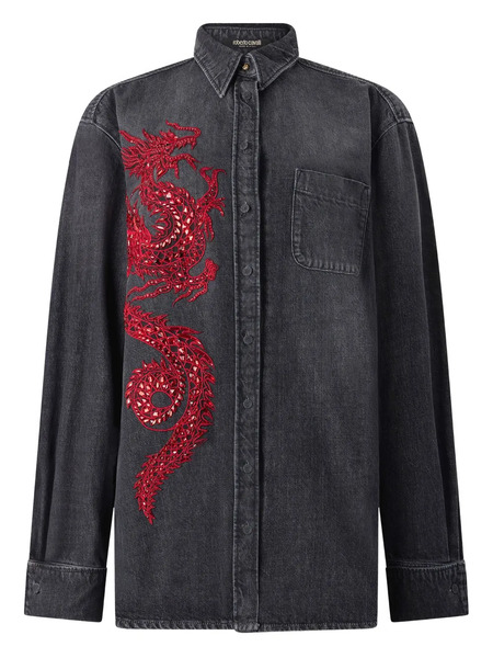  Roberto Cavalli Sequin-embellished Shirt - Black 