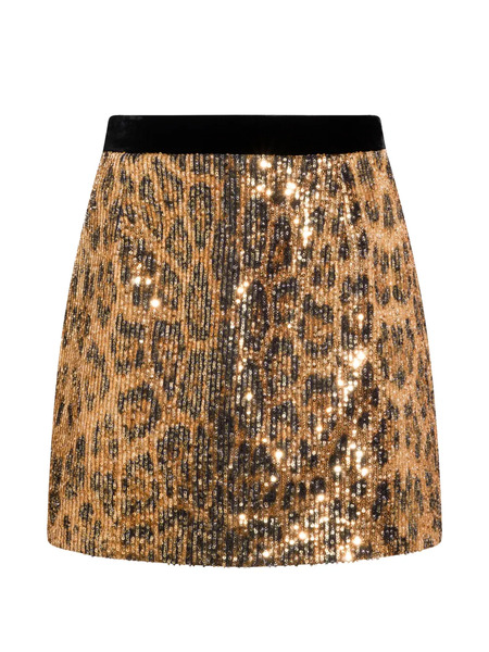  Roberto Cavalli Sequinned Animal-print Mini Skirt - Neutrals 