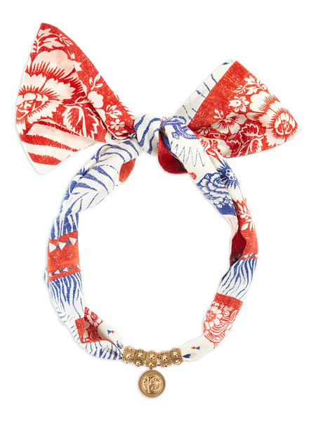  Roberto Cavalli Silk-floral Patterned Necklace - Blue 