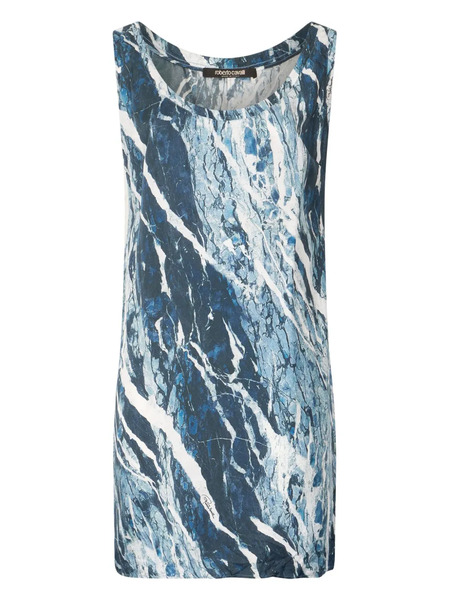  Roberto Cavalli Silk Mini Dress - Blue 