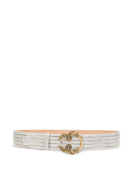  Roberto Cavalli Snake-buckle Belt - White 