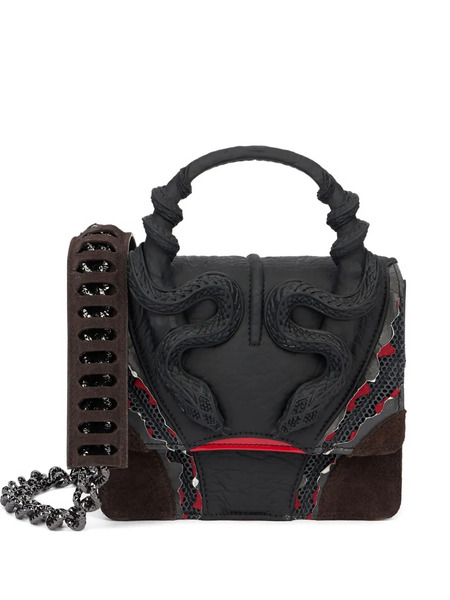  Roberto Cavalli Snake-embellished Chain Shoulder Bag - Black 