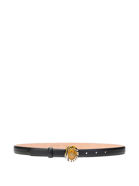  Roberto Cavalli Striped-embellished Leather Belt - Black 