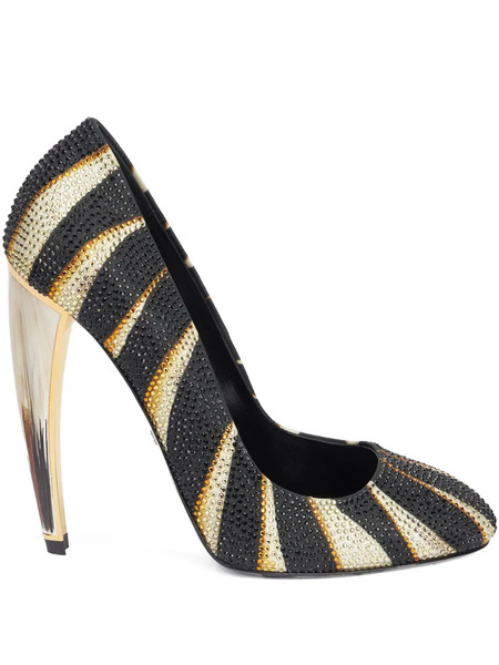  Roberto Cavalli Striped Pumps - Black 