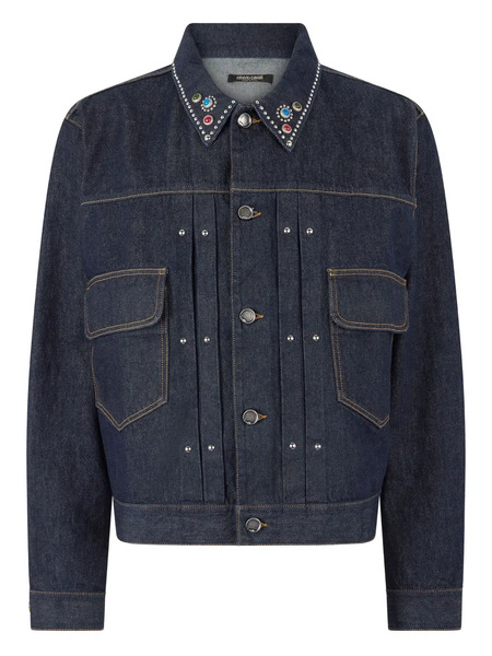  Roberto Cavalli Stud-embellished Denim Jacket - Blue 