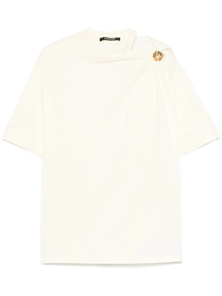  Roberto Cavalli Tiger-brooch T-shirt - Neutrals 