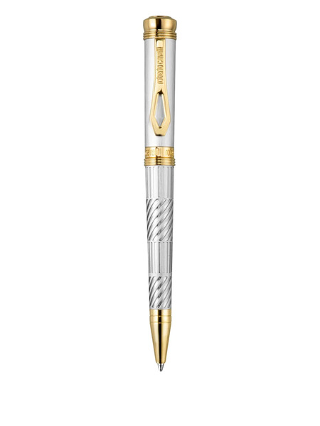  Roberto Cavalli Two-tone Engraved Pen - Silver 
