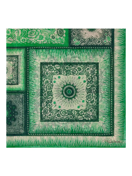  Roberto Cavalli Zebra-pattern Silk Scarf - Green 