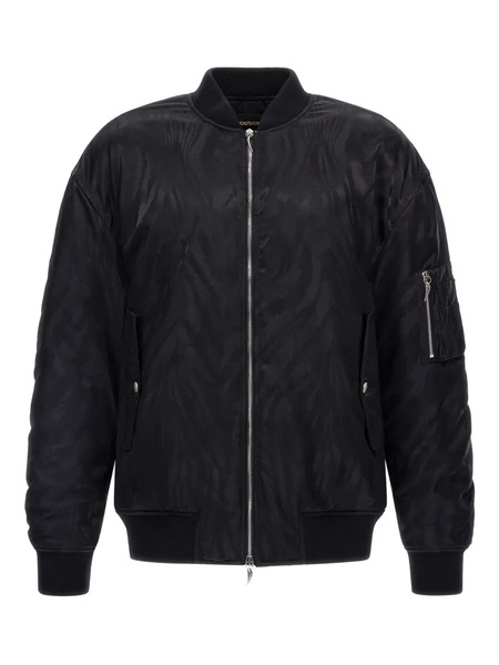  Roberto Cavalli Zebra-print Bomber Jacket - Black 