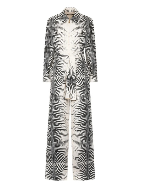  Roberto Cavalli Zebra-print Jumpsuit - White 