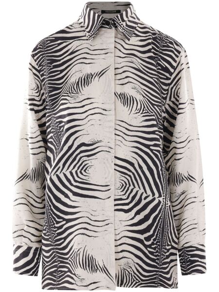  Roberto Cavalli Zebra-print Shirt - White 