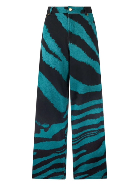  Roberto Cavalli Zebra Tribute-print Trousers - Black 