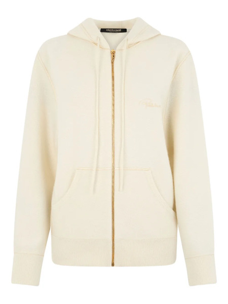  Roberto Cavalli Zip-up Hooded Sweatshirt - Neutrals 