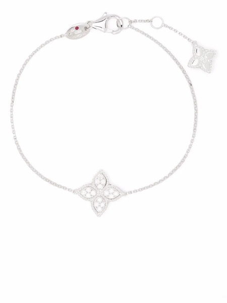  Roberto Coin 18kt White Gold Princess Flower Diamond Bracelet 