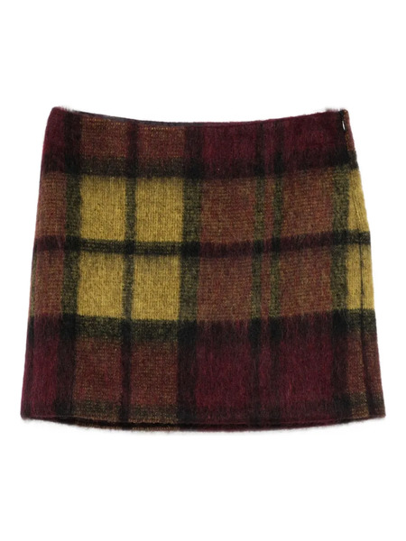  Roberto Collina Checked Mini Skirt - F6036 Bordeaux 