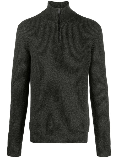  Roberto Collina Half-zip Ribbed-knit Jumper - Grey 