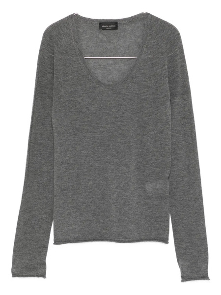  Roberto Collina Scoop-neck Jumper - Grey 
