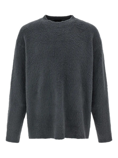  Roberto Collina Shearling-effect Crew-neck Sweater - Grey 