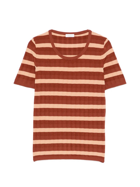  Roberto Collina Striped Short-sleeve T-shirt - Orange 