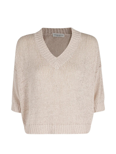  Roberto Collina V-neck Short-sleeve Sweater - Neutrals 