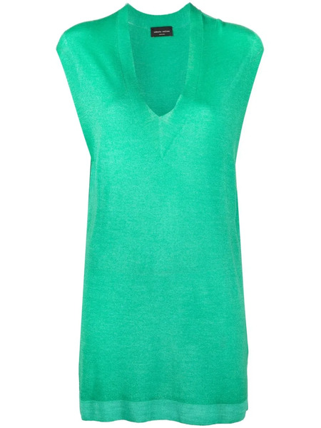  Roberto Collina V-neck Sleeveless Sweater - Green 
