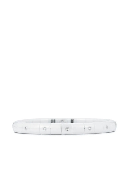  Roberto Demeglio 18k White Gold Ceramic Pura Diamond Bracelet 