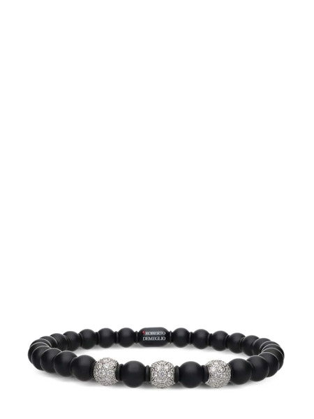  Roberto Demeglio 18k White Gold Ceramic Sfera Diamond Bracelet 