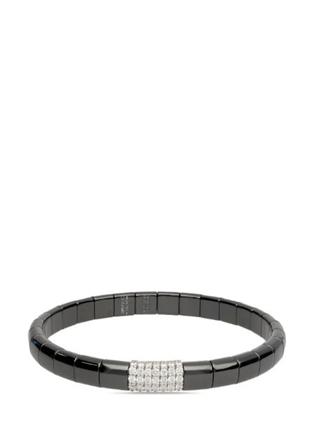  Roberto Demeglio 18k White Gold Ceramic Stretch Diamond Bracelet 