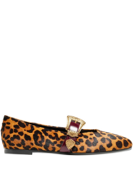  Roberto Festa Dalma Leopard-print Double Strap Ballet Flats - Brown 