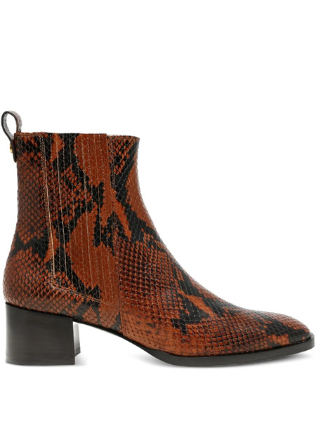  Roberto Festa Leda Python-print Heeled Boots - Brown 