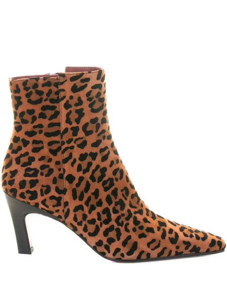  Roberto Festa 70mm Leopard-pattern Stiletto Ankle Boots - Brown 