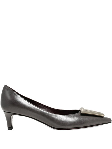  Roberto Festa Moon Silver Tone Accessory Pumps - Grey 
