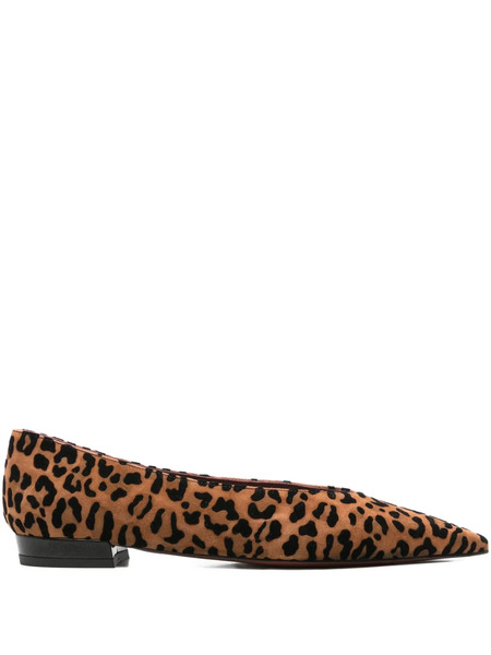  Roberto Festa Pointed Leopard-print Ballet Flats - Brown 