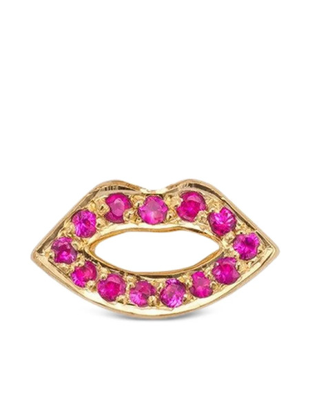  Robinson Pelham 14k Yellow Gold Lips Earring - Pink 