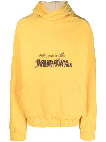  Robyn Lynch Slogan Embroidery Oversized Hoodie - Yellow 