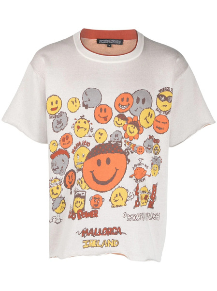  Robyn Lynch Smiley-print Cotton T-shirt - Neutrals 