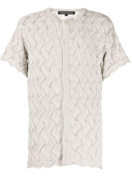  Robyn Lynch Wave Short-sleeve Cotton Cardigan - Grey 