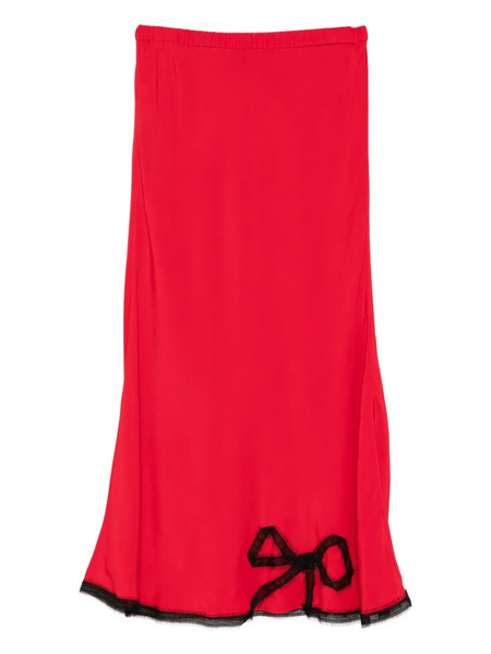  Rochas Bow-trim Midi Skirt - Red 